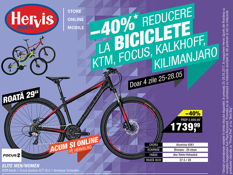 George Bernard Shiny wilderness Hervis: 40% la anumite biciclete | Oferte Speciale | VIVO! Cluj-Napoca